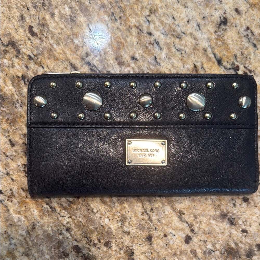 Michael Kors Black and silver wallet with Studded Design
